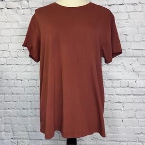 Lululemon All Yours Pima Cotton T-Shirt Burnt Orange Women's Size 6 Short Sleeve